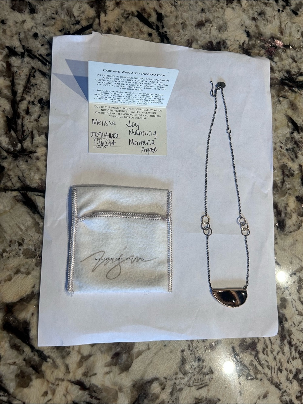 Melissa Joy Manning Montana Agate necklace.